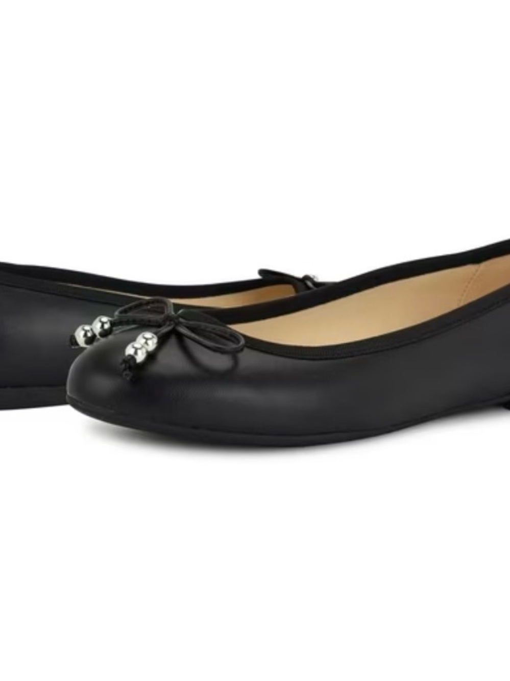 New! Nine West Women's Black Ballet Flat with Bow Detail Size 11